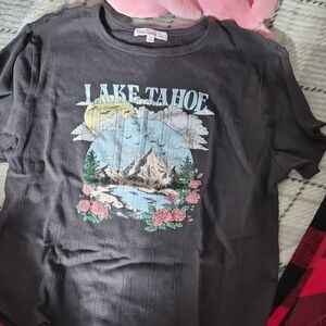 Lake Tahoe Graphic Kids Shirt - Gray
